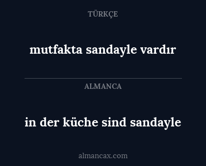 in der küche sind sandayle - mutfakta sandayle vardır