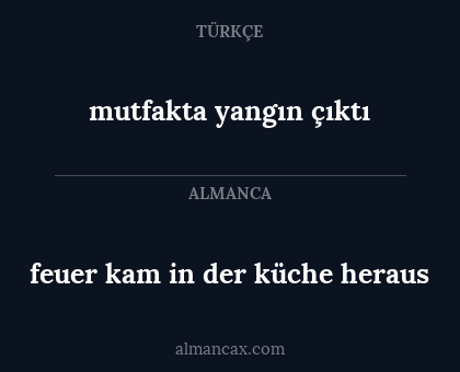 feuer kam in der küche heraus - mutfakta yangın çıktı