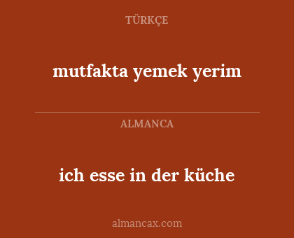 mutfakta yemek yerim - ich esse in der küche