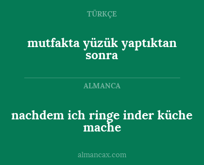 nachdem ich ringe inder küche mache - mutfakta yüzük yaptıktan sonra