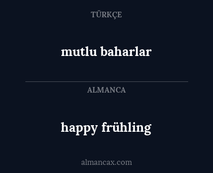 mutlu baharlar - happy frühling