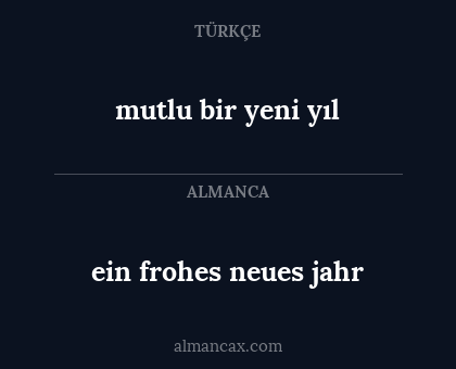 mutlu bir yeni yıl - ein frohes neues jahr
