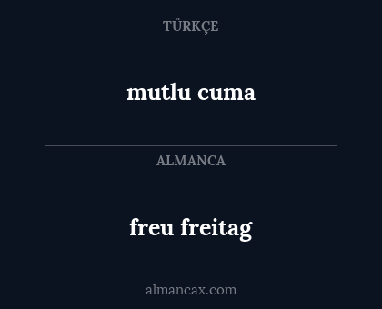 mutlu cuma - freu freitag
