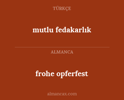 frohe opferfest - mutlu fedakarlık