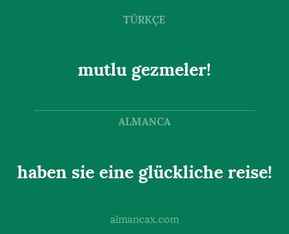 mutlu gezmeler! - haben sie eine glückliche reise!