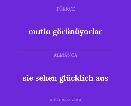 sie sehen glücklich aus - mutlu görünüyorlar