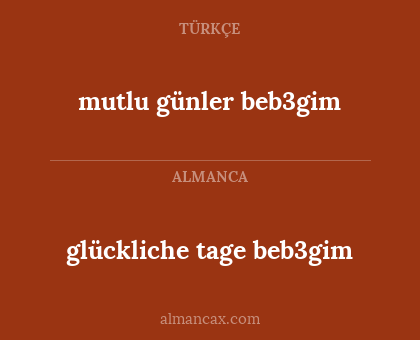 glückliche tage beb3gim - mutlu günler beb3gim