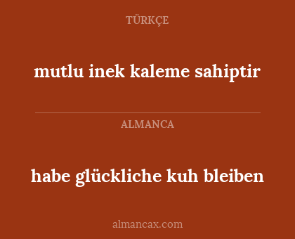habe glückliche kuh bleiben - mutlu inek kaleme sahiptir