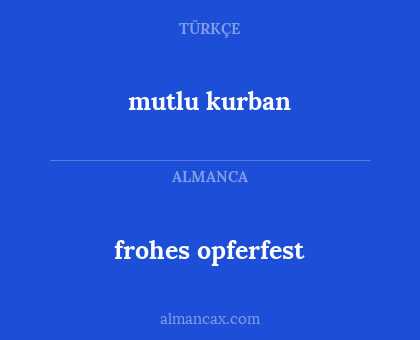 frohes opferfest - mutlu kurban