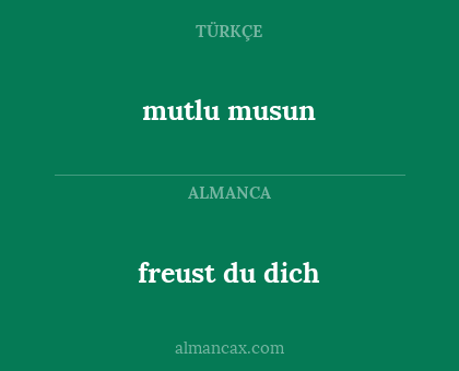 mutlu musun - freust du dich