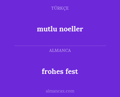 mutlu noeller - frohes fest