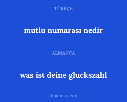 mutlu numarası nedir - was ist deine gluckszahl