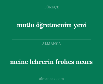 mutlu öğretmenim yeni - meine lehrerin frohes neues