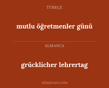 mutlu öğretmenler günü - grücklicher lehrertag