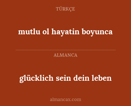 glücklich sein dein leben - mutlu ol hayatin boyunca