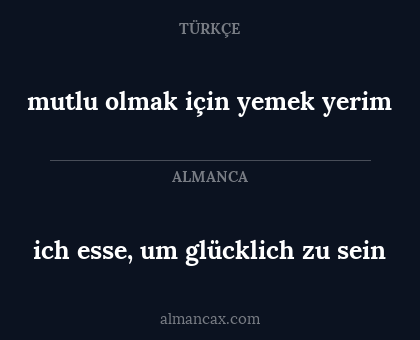 ich esse, um glücklich zu sein - mutlu olmak için yemek yerim