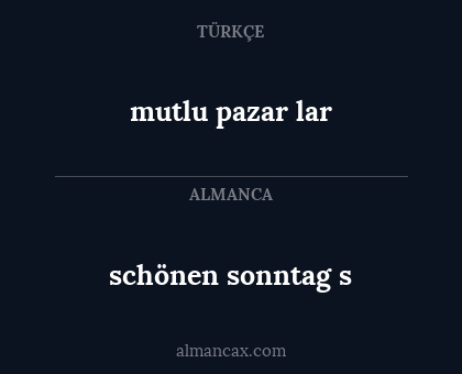 schönen sonntag s - mutlu pazar lar