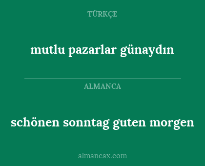 schönen sonntag guten morgen - mutlu pazarlar günaydın