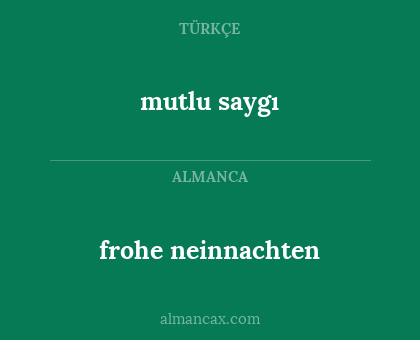 mutlu saygı - frohe neinnachten