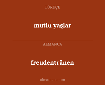 mutlu yaşlar - freudentränen