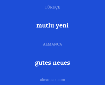 gutes neues - mutlu yeni