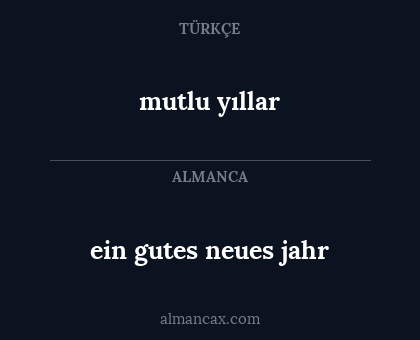 ein gutes neues jahr - mutlu yıllar