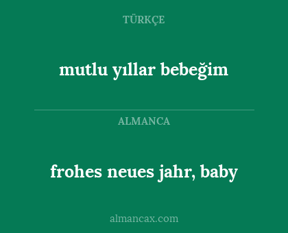 frohes neues jahr, baby - mutlu yıllar bebeğim