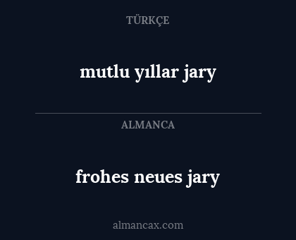 mutlu yıllar jary - frohes neues jary
