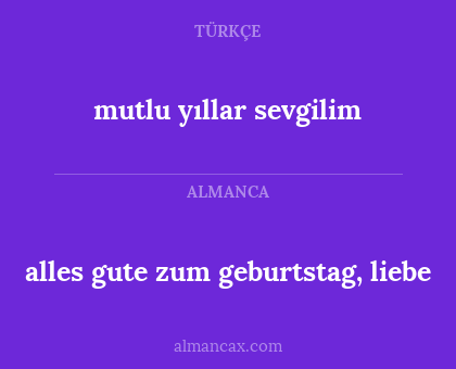 mutlu yıllar sevgilim - alles gute zum geburtstag, liebe