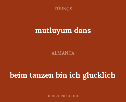 mutluyum dans - beim tanzen bin ich glucklich