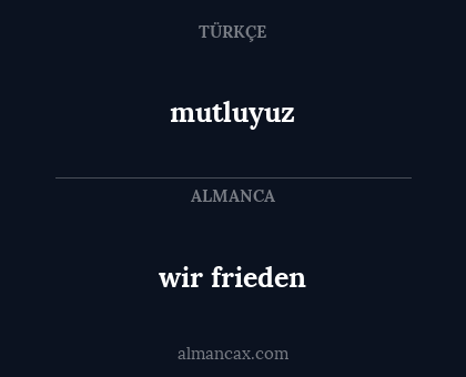 wir frieden - mutluyuz