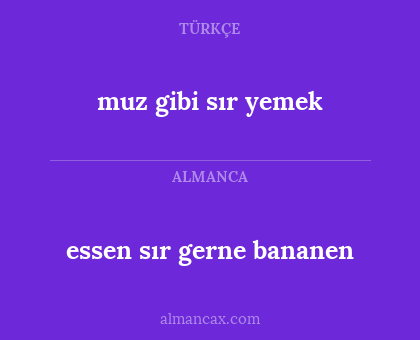 essen sır gerne bananen - muz gibi sır yemek