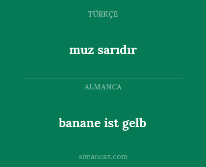 banane ist gelb - muz sarıdır