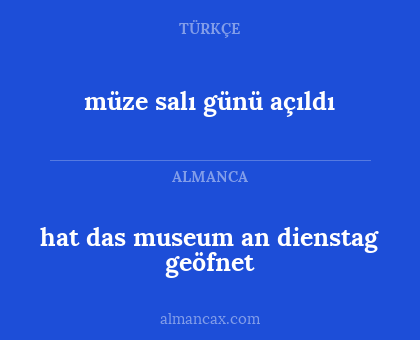 müze salı günü açıldı - hat das museum an dienstag geöfnet