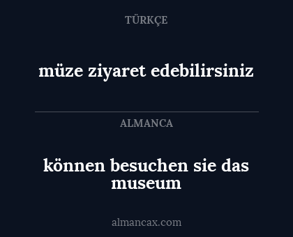 können besuchen sie das museum - müze ziyaret edebilirsiniz