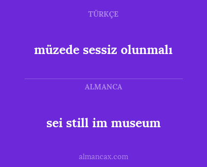 müzede sessiz olunmalı - sei still im museum