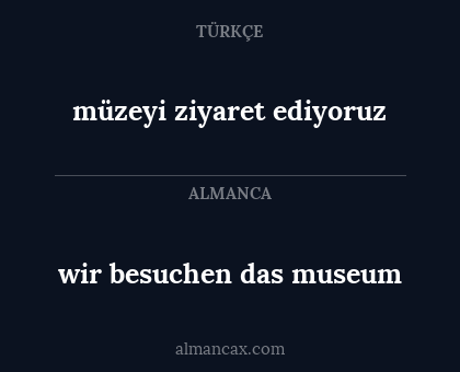 müzeyi ziyaret ediyoruz - wir besuchen das museum