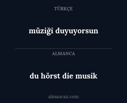 du hörst die musik - müziği duyuyorsun