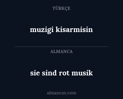 muzigi kisarmisin - sie sind rot musik