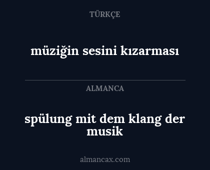 müziğin sesini kızarması - spülung mit dem klang der musik