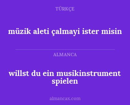 müzik aleti çalmayi ister misin - willst du ein musikinstrument spielen