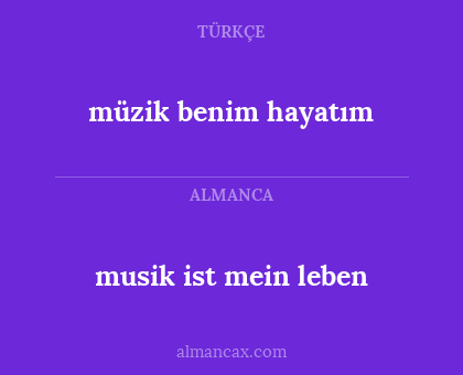 müzik benim hayatım - musik ist mein leben