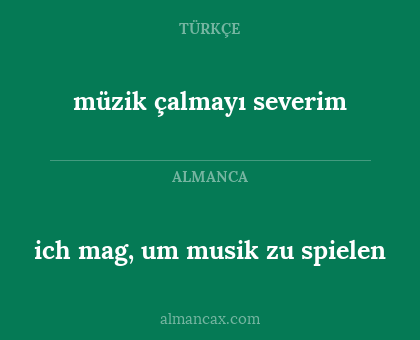 müzik çalmayı severim - ich mag, um musik zu spielen