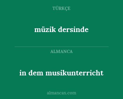müzik dersinde - in dem musikunterricht