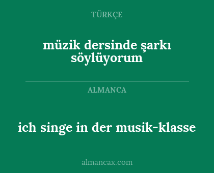 müzik dersinde şarkı söylüyorum - ich singe in der musik-klasse