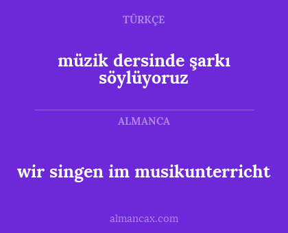 wir singen im musikunterricht - müzik dersinde şarkı söylüyoruz