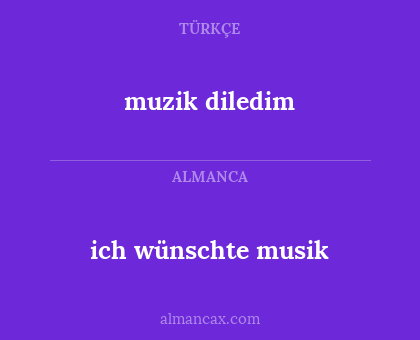 ich wünschte musik - muzik diledim