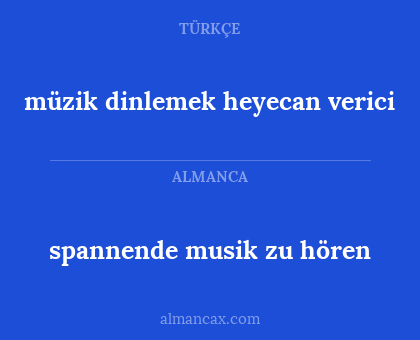 müzik dinlemek heyecan verici - spannende musik zu hören