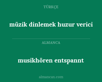 musikhören entspannt - müzik dinlemek huzur verici