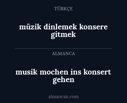 musik mochen ins konsert gehen - müzik dinlemek konsere gitmek